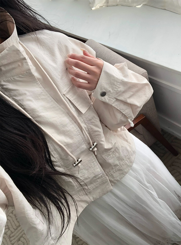 スタンドカラービッグポケットナイロンブルゾン