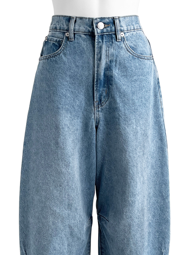 ポケットレースワイドデニムパンツ