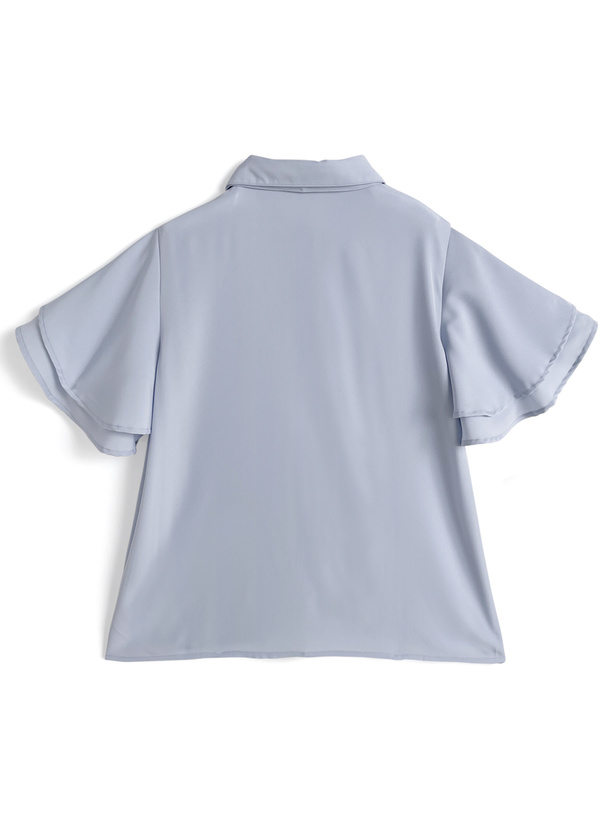 リボン付きフリルブラウス