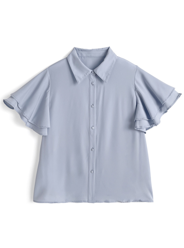 リボン付きフリルブラウス