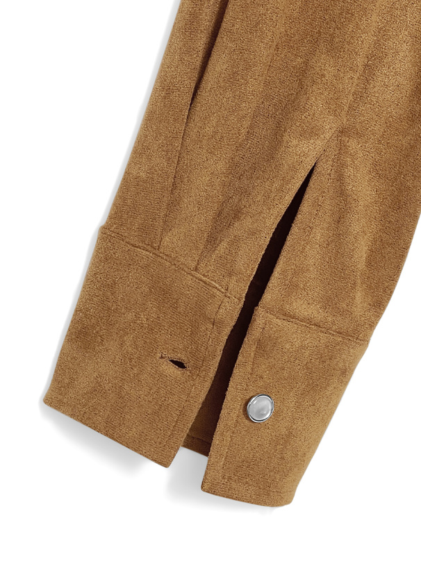 バックレースアップスエードシャツ