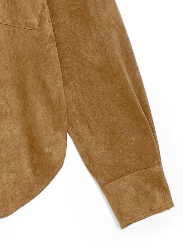 バックレースアップスエードシャツ