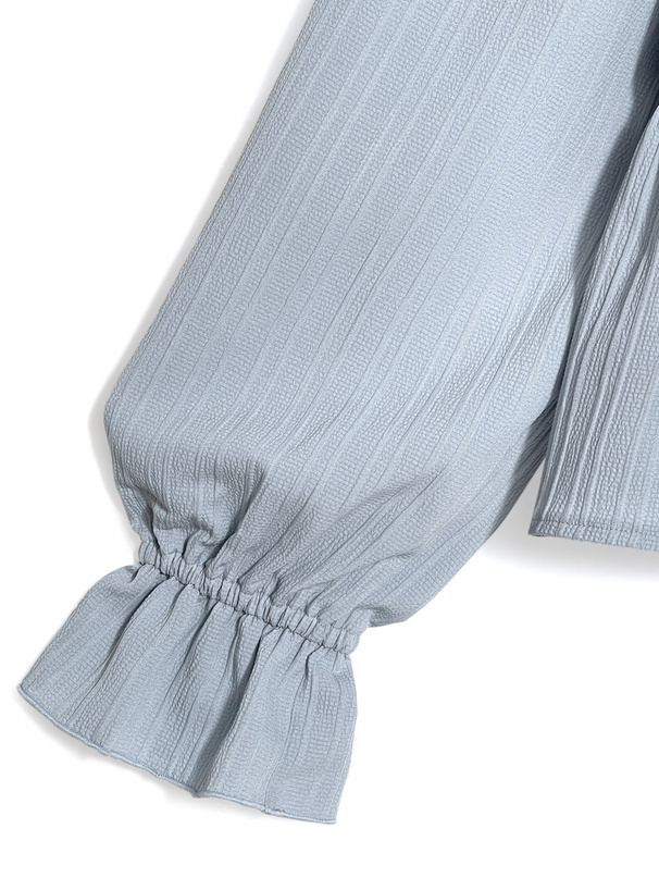 シャーリングデザインキャンディスリーブブラウス