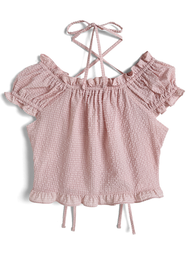 前後2Wayクロスネックダブルジップドロストトップス