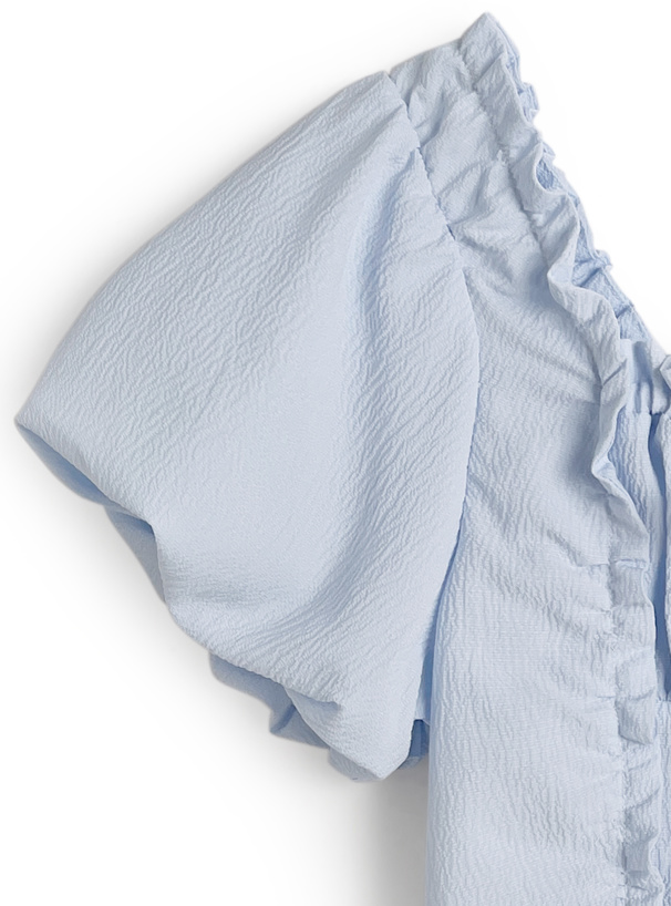 スクエアネックバルーンスリーブフリルブラウス