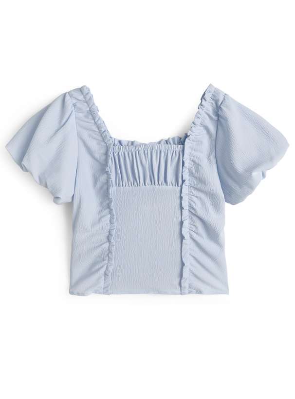 スクエアネックバルーンスリーブフリルブラウス