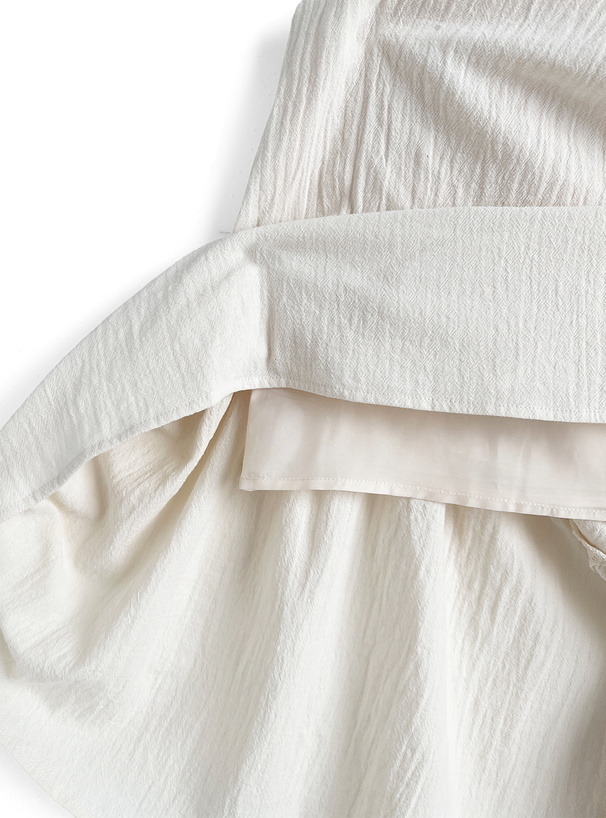 カシュクールギャザーリボンノースリーブワンピース