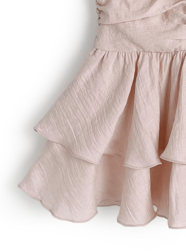 ギャザーフリルノースリーブブラウス