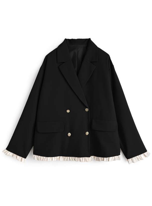 配色フリルテーラードジャケット