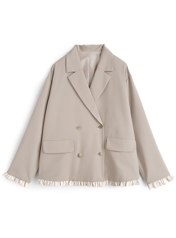 配色フリルテーラードジャケット