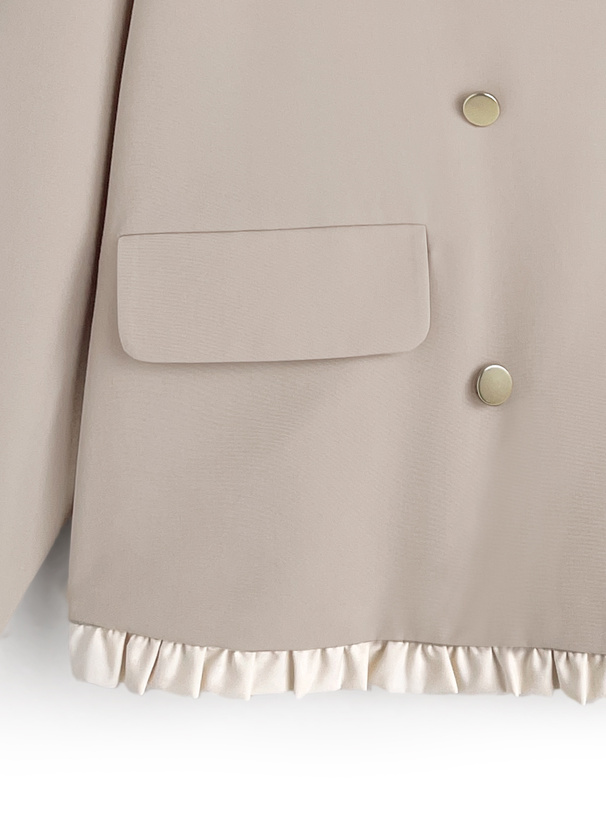 配色フリルテーラードジャケット