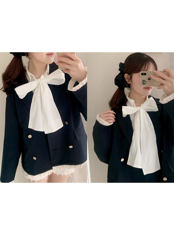 配色フリルテーラードジャケット