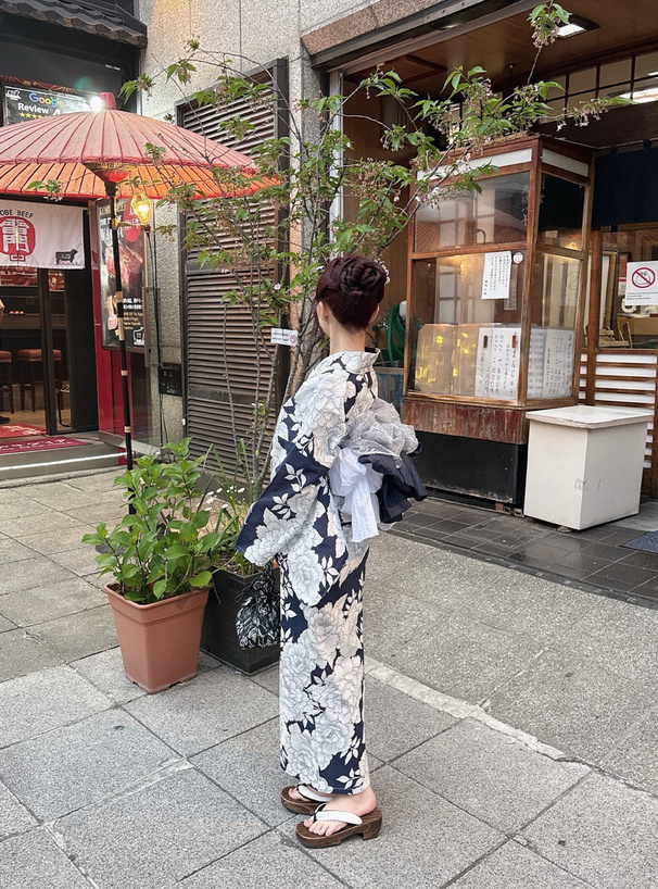 牡丹花柄浴衣3点セット