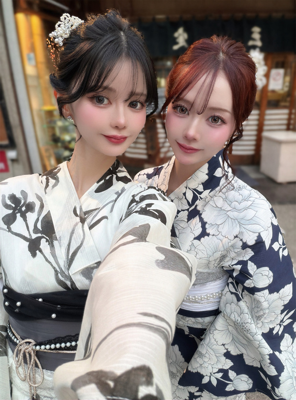 牡丹花柄浴衣3点セット