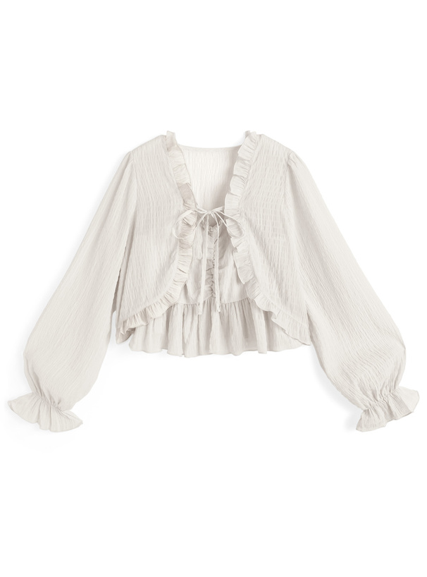 シアーフリルボレロ×ペプラムキャミソールアンサンブル