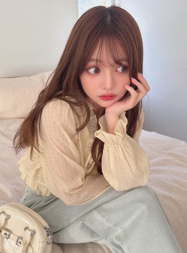 シアーフリルボレロ×ペプラムキャミソールアンサンブル