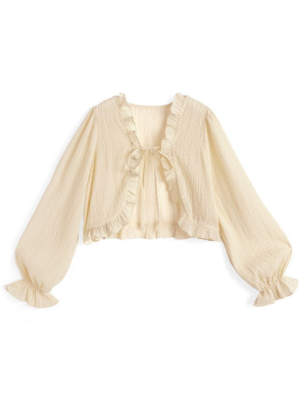 シアーフリルボレロ×ペプラムキャミソールアンサンブル