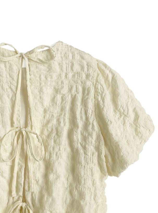 バックオープンリボンバルーントップス