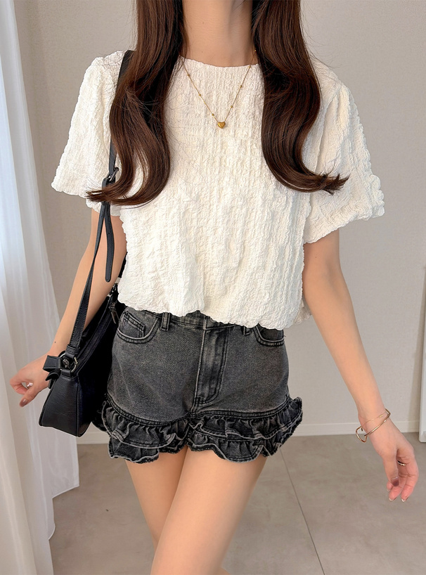 バックオープンリボンバルーントップス