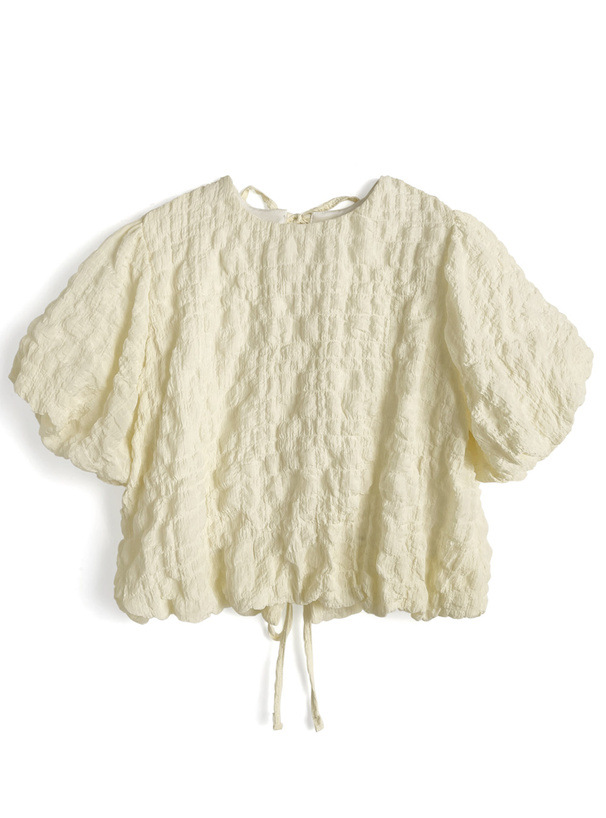 バックオープンリボンバルーントップス