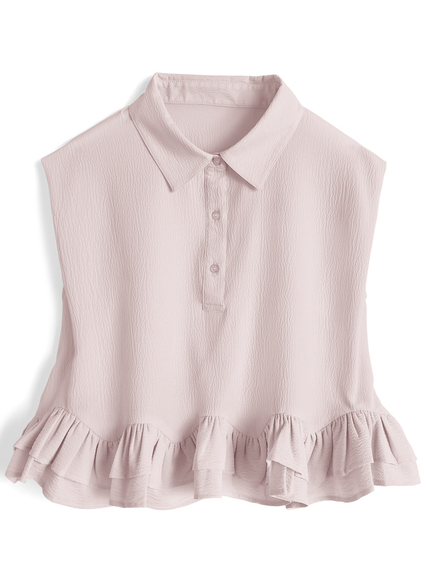 フリルノースリーブブラウス