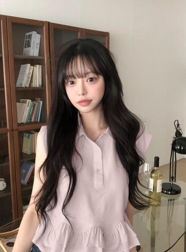 フリルノースリーブブラウス