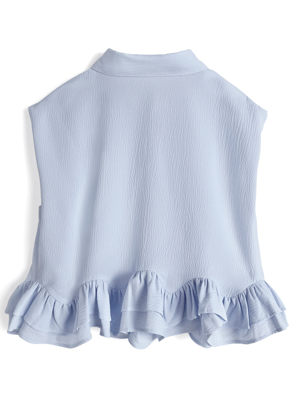 フリルノースリーブブラウス