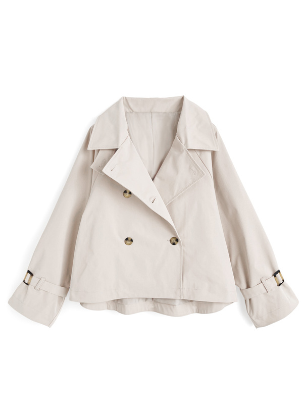 襟2Wayショート丈トレンチコート