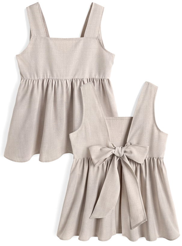 前後2Wayリボンノースリーブフレアトップス