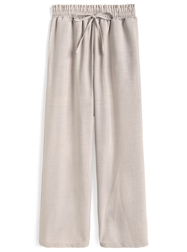 リネンタッチワイドパンツ