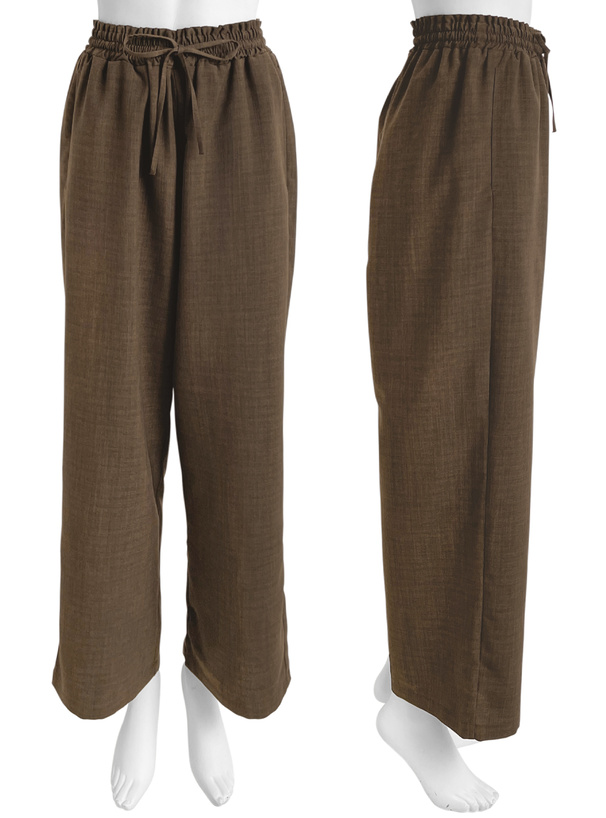 リネンタッチワイドパンツ