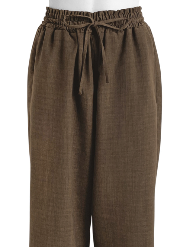 リネンタッチワイドパンツ