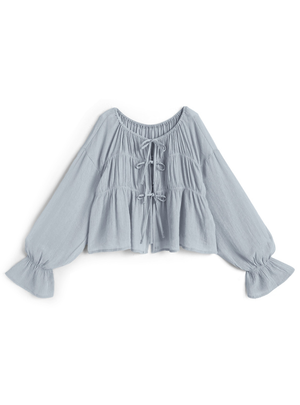 リボンギャザーカーディガン