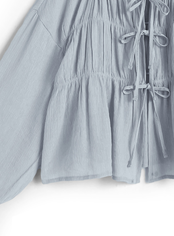 リボンギャザーカーディガン