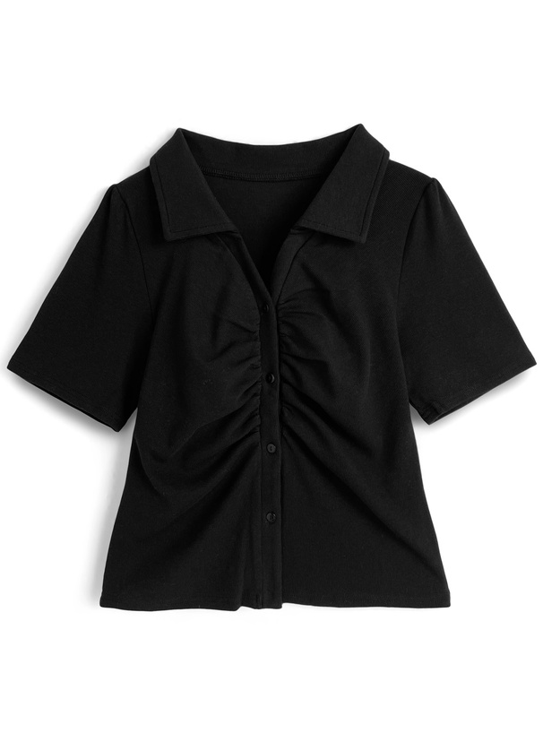 スキッパーギャザートップス