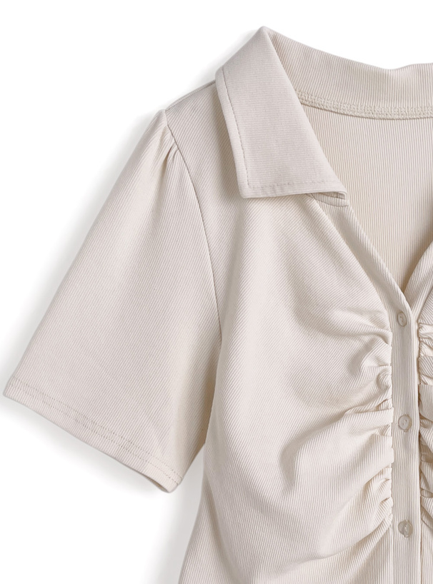 スキッパーギャザートップス