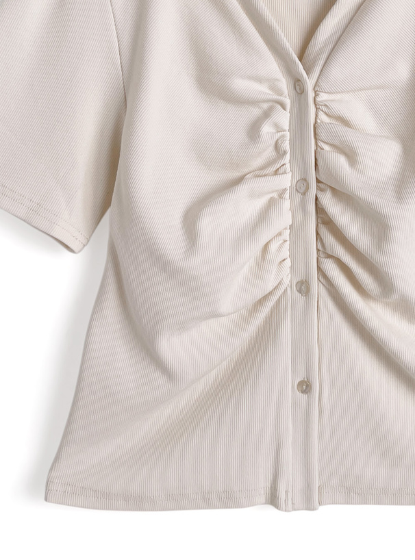 スキッパーギャザートップス