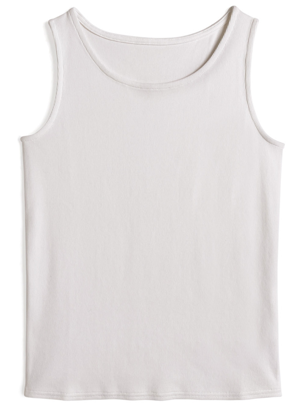 ヘンリーネックタンクトップ×ベーシックタンクトップアンサンブル