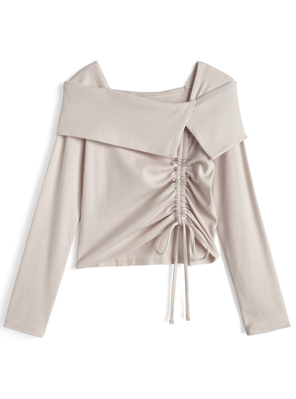 アシンメトリーカラードロストトップス