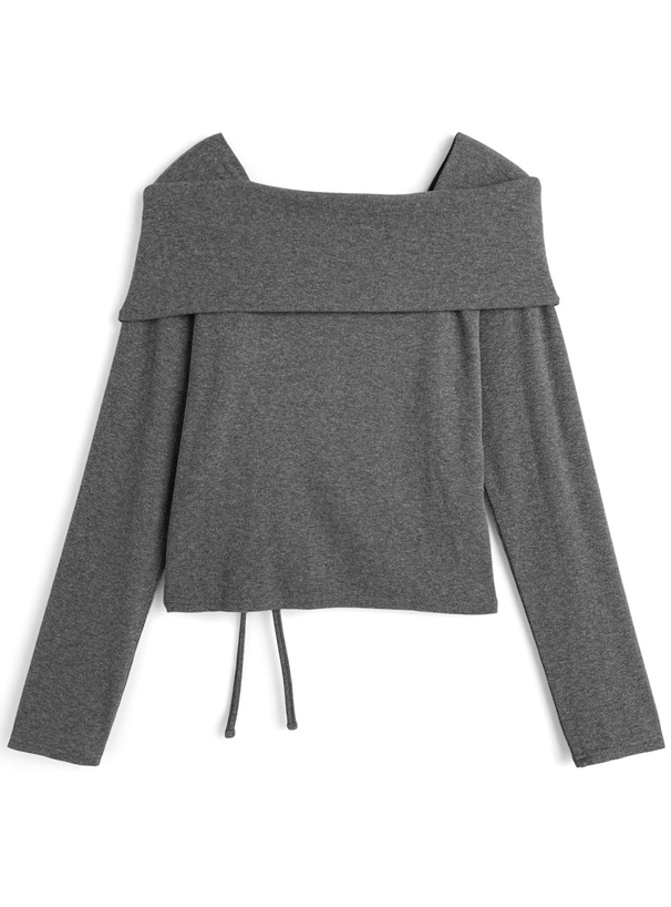 アシンメトリーカラードロストトップス