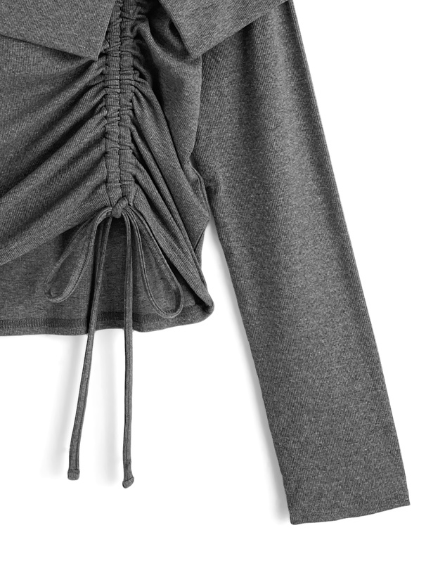 アシンメトリーカラードロストトップス