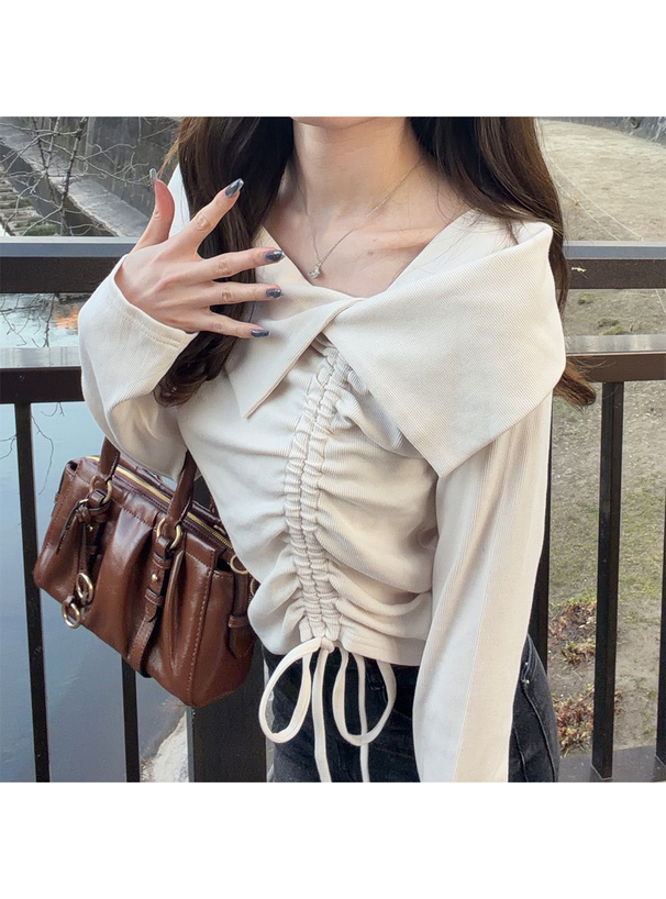 アシンメトリーカラードロストトップス