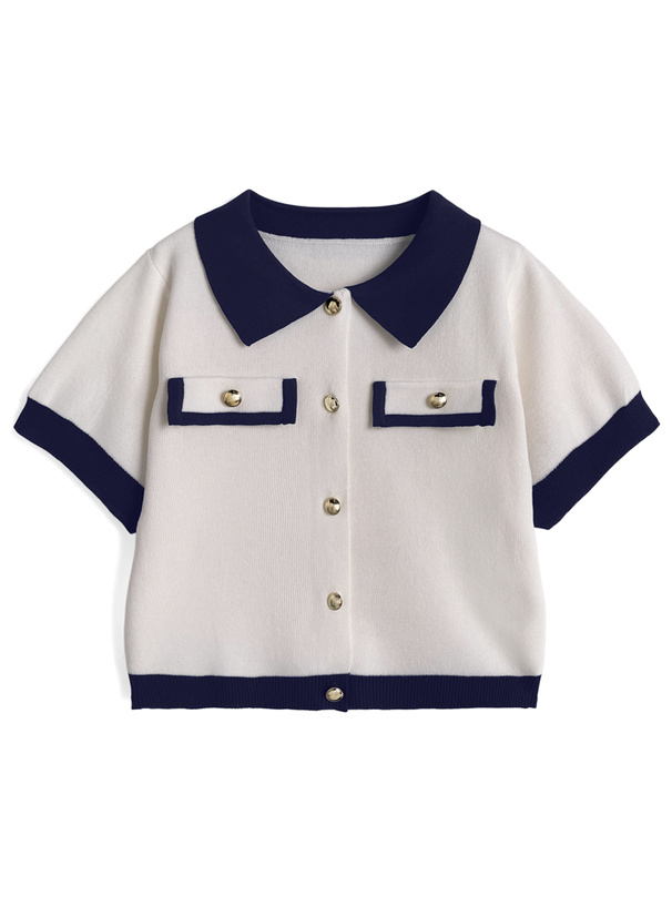 配色ニットカーディガン