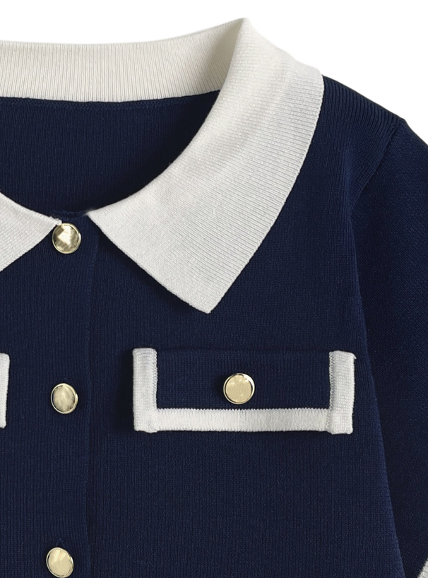 配色ニットカーディガン