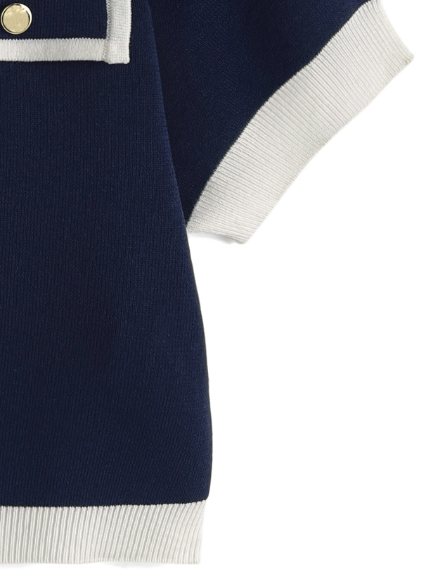 配色ニットカーディガン