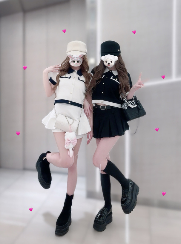 配色ニットカーディガン