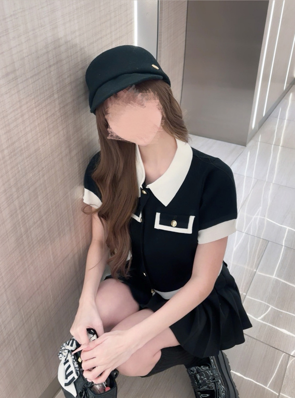 配色ニットカーディガン