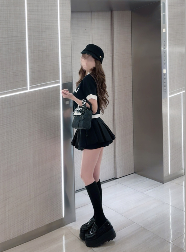 配色ニットカーディガン