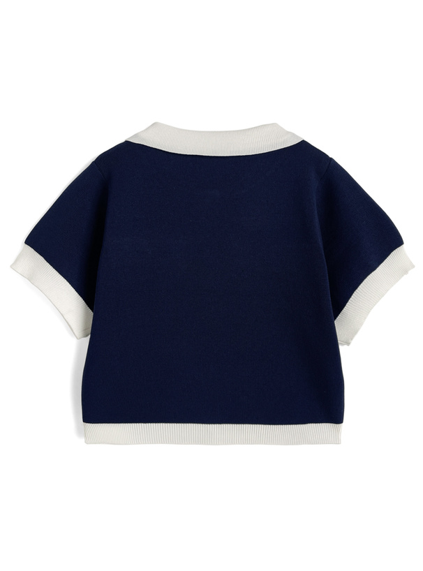 配色ニットカーディガン