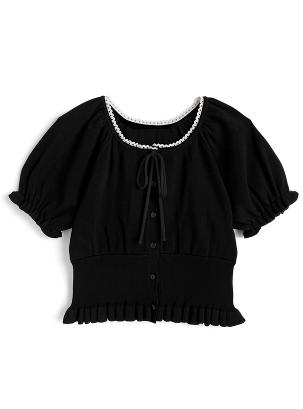 リボンフリルニットトップス[fo2337]